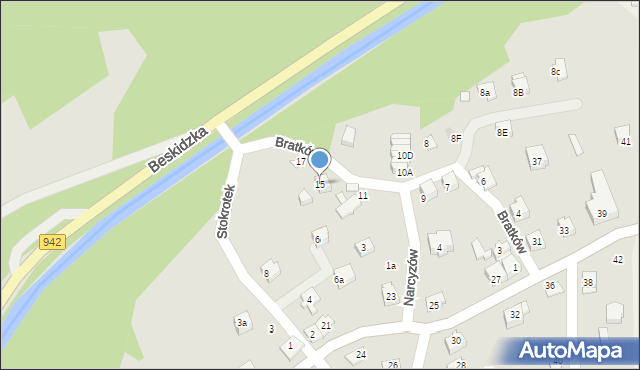 Szczyrk, Bratków, 15, mapa Szczyrk