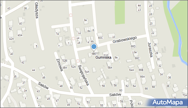 Tarnów, Braci Saków, 58C, mapa Tarnów
