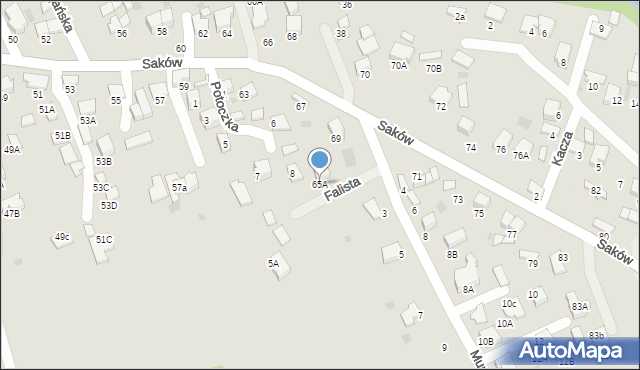 Tarnów, Braci Saków, 65A, mapa Tarnów