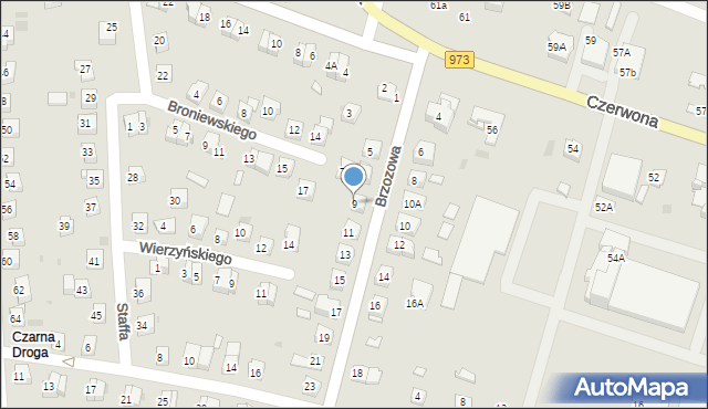 Tarnów, Brzozowa, 9, mapa Tarnów