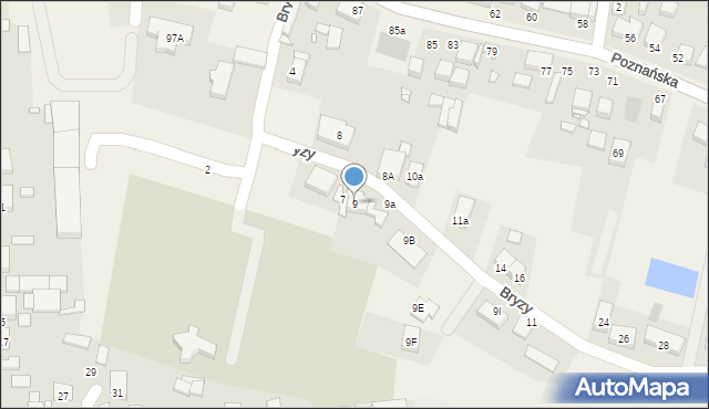 Tarnowo Podgórne, Bryzy Józefa, ks., 9, mapa Tarnowo Podgórne