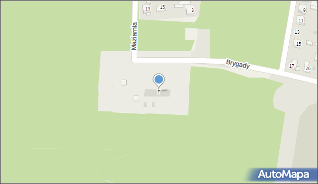 Tomaszów Lubelski, Brygady, 7, mapa Tomaszów Lubelski
