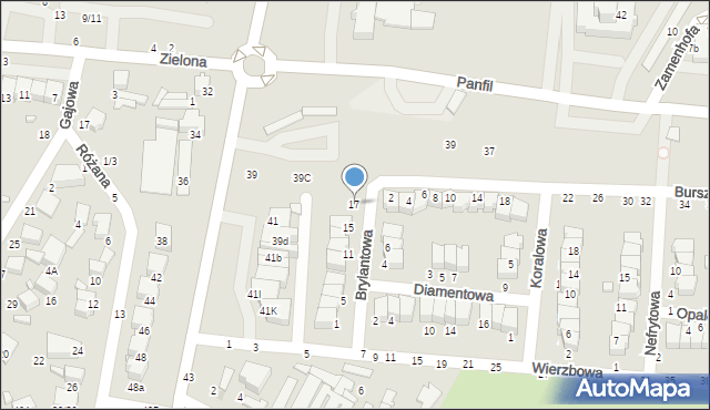 Tomaszów Mazowiecki, Brylantowa, 17, mapa Tomaszów Mazowiecki