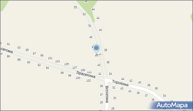 Tomaszowice, Brzozowa, 45, mapa Tomaszowice