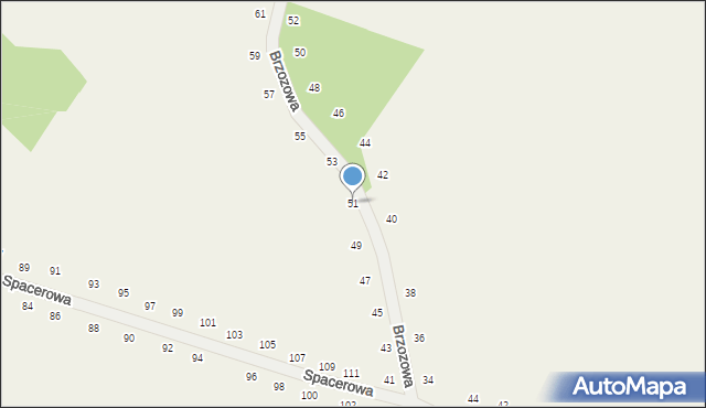 Tomaszowice, Brzozowa, 51, mapa Tomaszowice