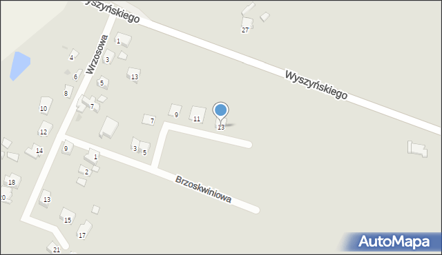 Trzemeszno, Brzoskwiniowa, 13, mapa Trzemeszno