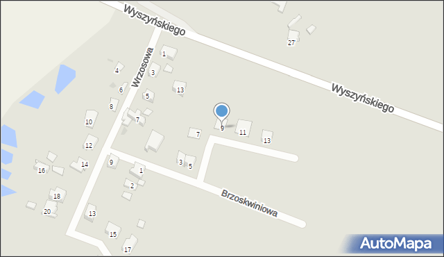 Trzemeszno, Brzoskwiniowa, 9, mapa Trzemeszno