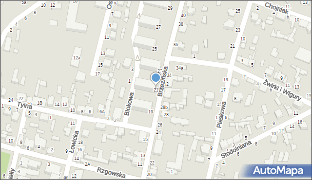 Tuszyn, Brzezińska, 21, mapa Tuszyn