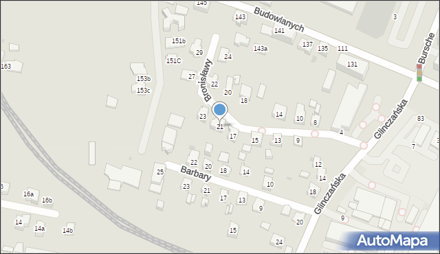 Tychy, Bronisławy, 21, mapa Tychów