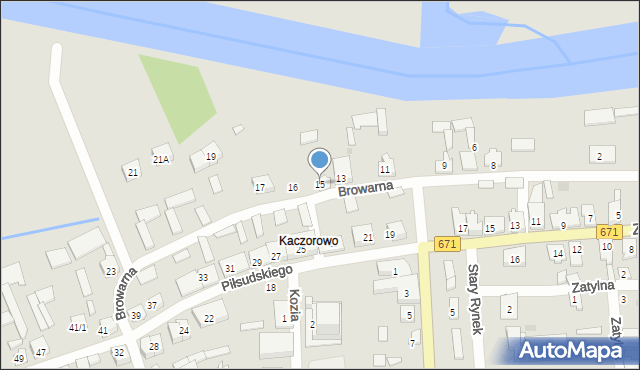 Tykocin, Browarna, 15, mapa Tykocin