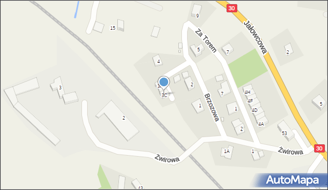 Uniegoszcz, Brzozowa, 3C, mapa Uniegoszcz