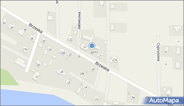 Uraz, Brzeska, 20, mapa Uraz