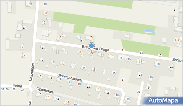 Ustanów, Brzozowa Droga, 10, mapa Ustanów