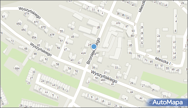 Wałbrzych, Broniewskiego Władysława, 3a, mapa Wałbrzycha