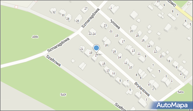 Wałcz, Brylantowa, 17, mapa Wałcz