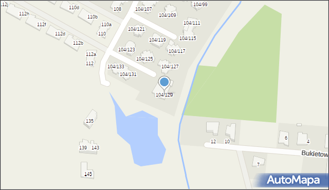 Walendów, Brzozowa, 104/129, mapa Walendów