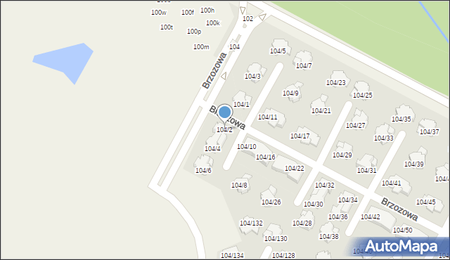 Walendów, Brzozowa, 104/2, mapa Walendów