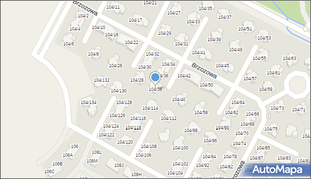 Walendów, Brzozowa, 104/38, mapa Walendów