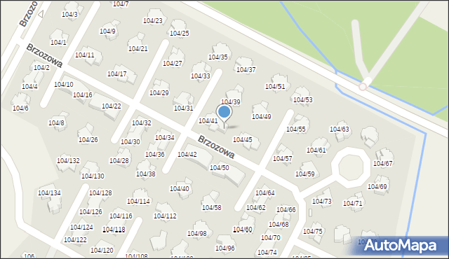 Walendów, Brzozowa, 104/43, mapa Walendów