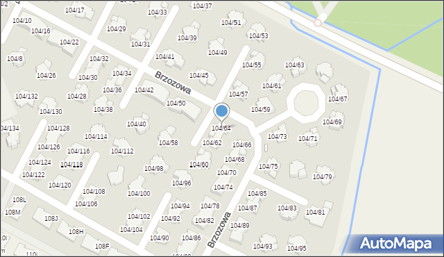 Walendów, Brzozowa, 104/64, mapa Walendów