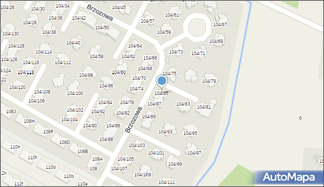 Walendów, Brzozowa, 104/85, mapa Walendów