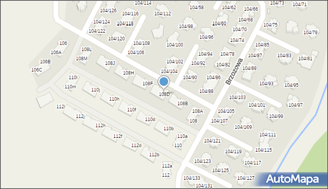 Walendów, Brzozowa, 108D, mapa Walendów