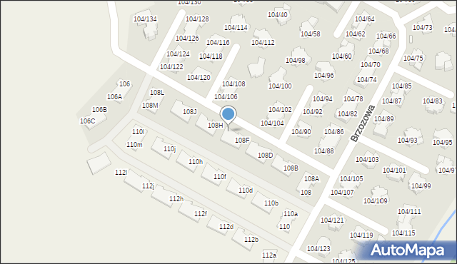 Walendów, Brzozowa, 108G, mapa Walendów