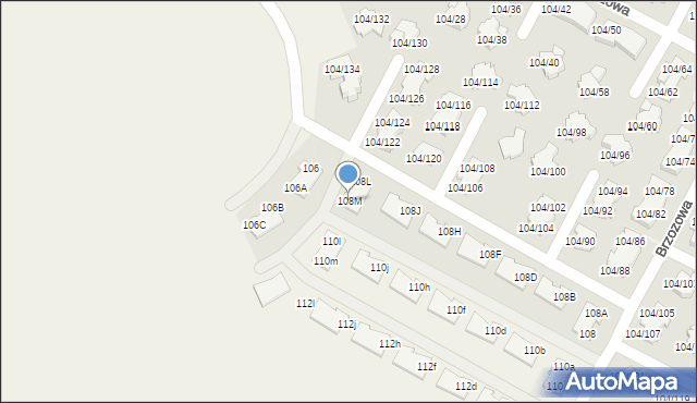 Walendów, Brzozowa, 108M, mapa Walendów