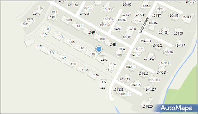 Walendów, Brzozowa, 110c, mapa Walendów