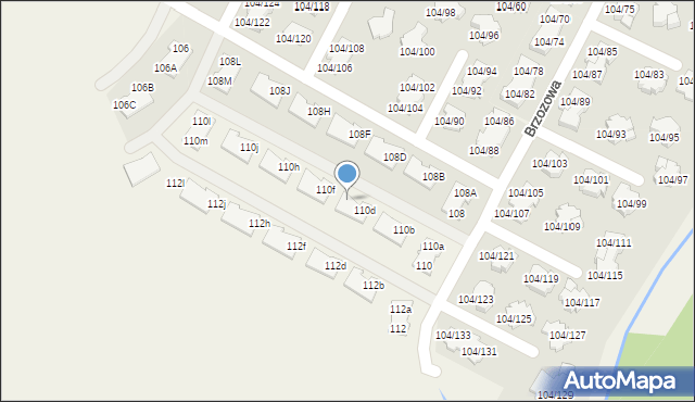 Walendów, Brzozowa, 110e, mapa Walendów