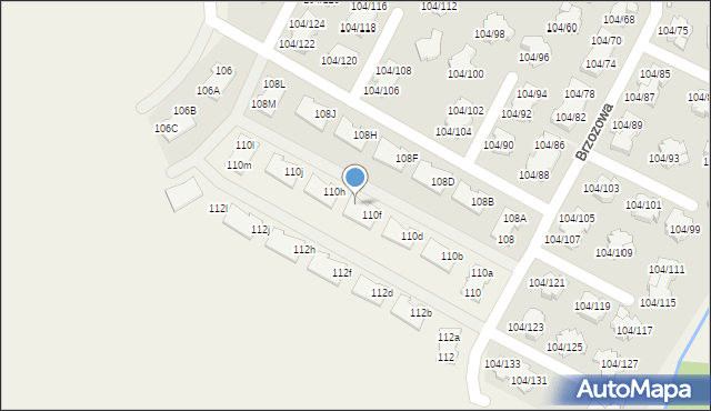 Walendów, Brzozowa, 110g, mapa Walendów