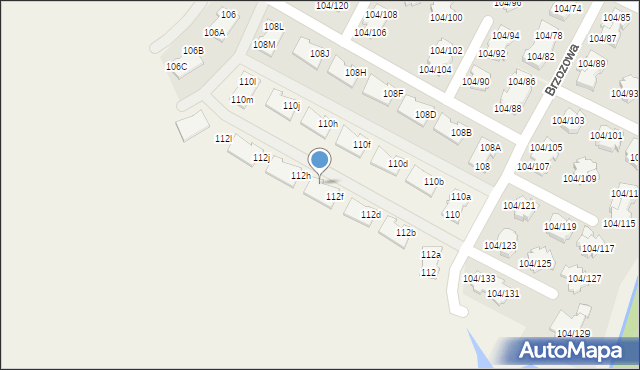 Walendów, Brzozowa, 112g, mapa Walendów