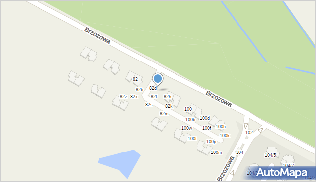 Walendów, Brzozowa, 82g, mapa Walendów