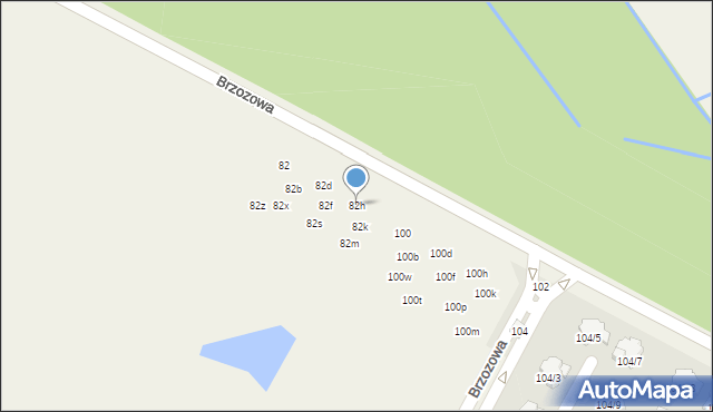 Walendów, Brzozowa, 82h, mapa Walendów