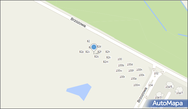 Walendów, Brzozowa, 82w, mapa Walendów