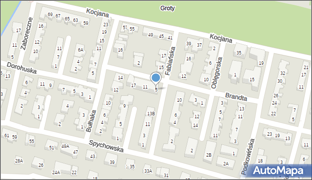 Warszawa, Brandta Józefa, 5, mapa Warszawy