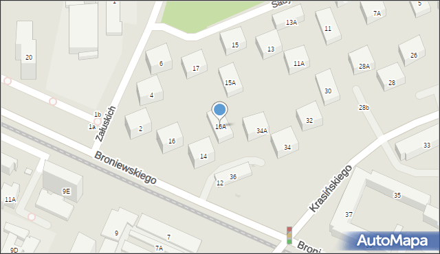 Warszawa, Broniewskiego Władysława, 16A, mapa Warszawy
