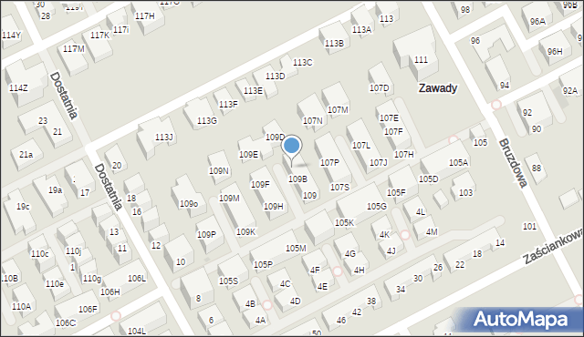 Warszawa, Bruzdowa, 109C, mapa Warszawy