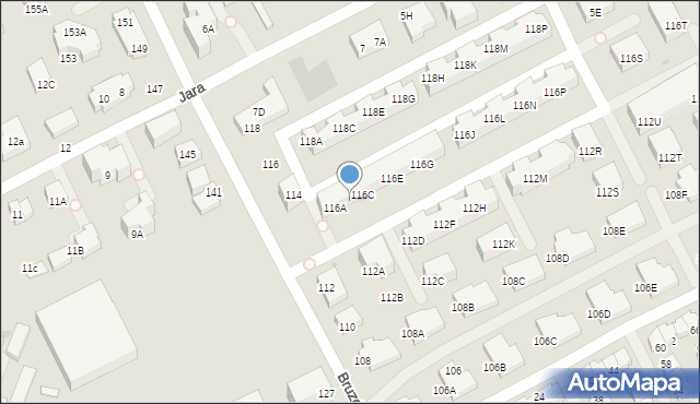 Warszawa, Bruzdowa, 116B, mapa Warszawy