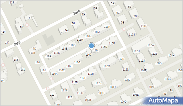 Warszawa, Bruzdowa, 116K, mapa Warszawy