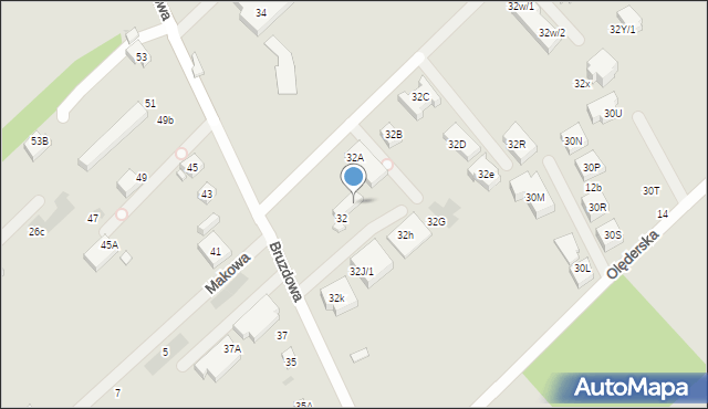 Warszawa, Bruzdowa, 32M, mapa Warszawy