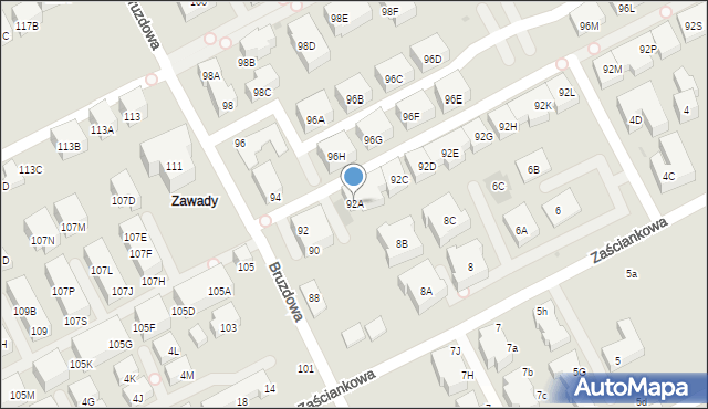 Warszawa, Bruzdowa, 92A, mapa Warszawy