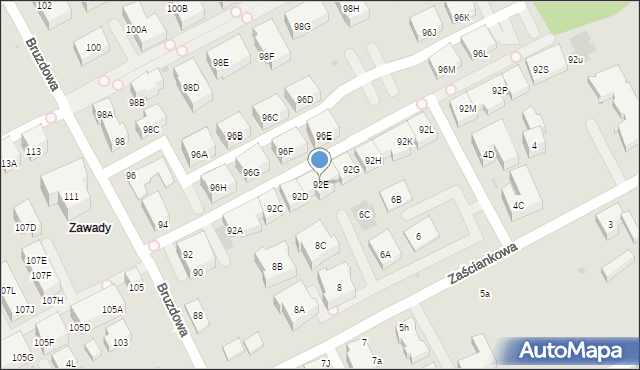 Warszawa, Bruzdowa, 92E, mapa Warszawy