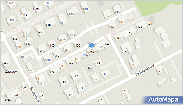 Warszawa, Bruzdowa, 92H, mapa Warszawy