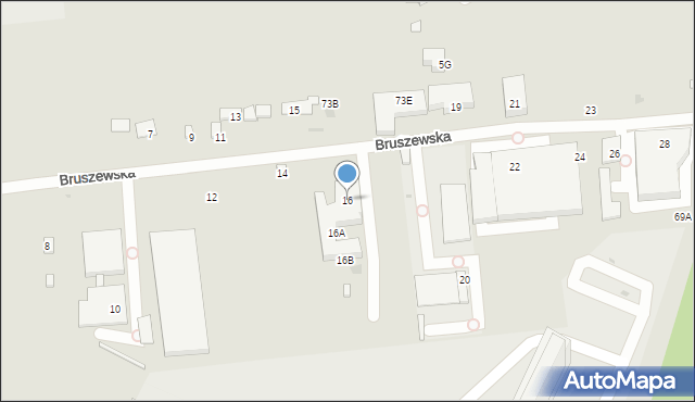 Warszawa, Bruszewska, 16, mapa Warszawy