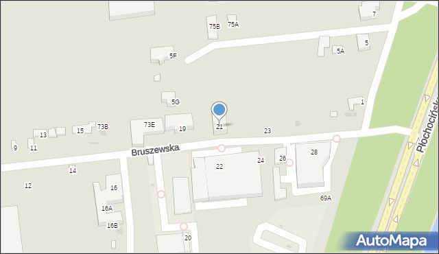 Warszawa, Bruszewska, 21, mapa Warszawy