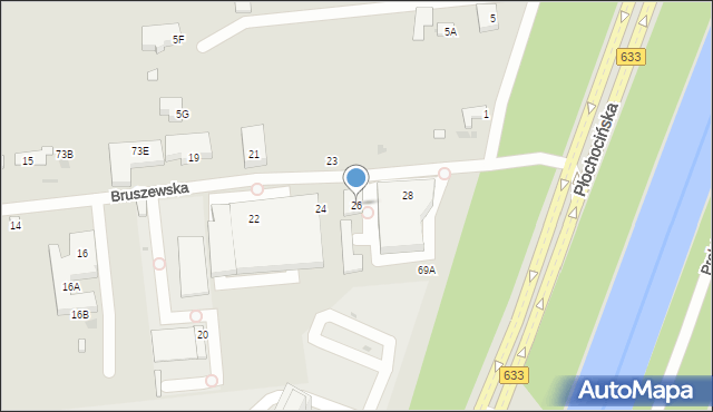 Warszawa, Bruszewska, 26, mapa Warszawy