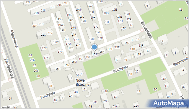 Warszawa, Brzezińska, 15J, mapa Warszawy