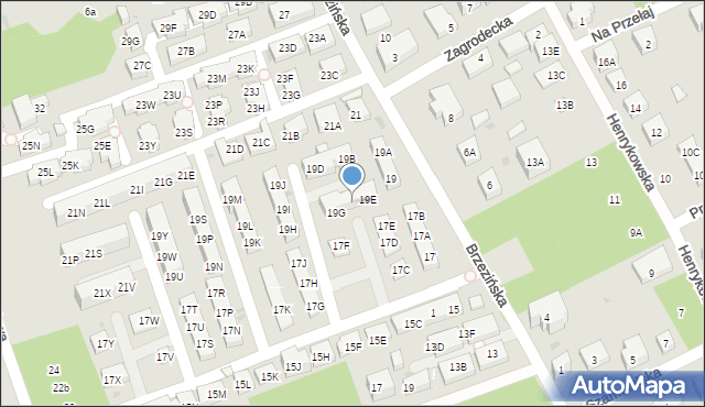 Warszawa, Brzezińska, 19F, mapa Warszawy