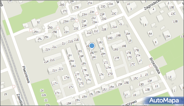 Warszawa, Brzezińska, 19L, mapa Warszawy